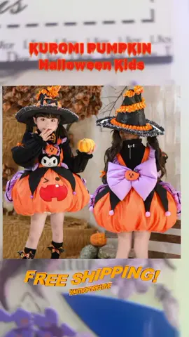  2025 Trending Halloween Kids Kuromi Pumpkin Witch Dress. #pumpkinkuromidress#kidshalloweencostume#buyhere👇 