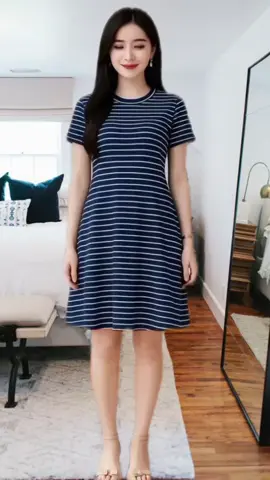 Dress mola salur bahan spandex rayon muat sampai BB 100 Kg