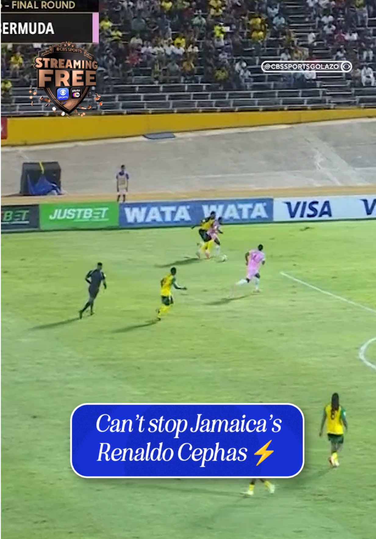 Renaldo Cephas delivers it on a platter for Shamar Nicholson and the Reggae Boyz are rolling 🕺🇯🇲 #Soccer #football #jamaica #bermuda #worldcupqualifiers 