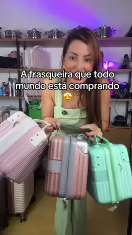 É uma cor mais linda que a outra! Tem 3 tamanhos !! Correeee pois elas vão esgotar😱#mala #maladeviagem #frasqueira #maleta #malabordo 