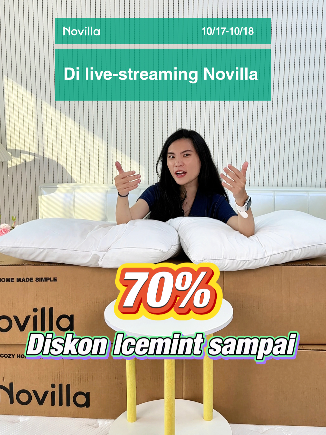 Kasur Novilla yang kalian minta-minta promonya, Sekarang beneran turun harga! Diskon Icemint sampai 70%! Di live streaming juga bagi-bagi meja kecil dan bantal gratis, buruan masuk! #novilla #kasurnovilla #novillaindonesia #novillaicemint #coolnest #coolingnovilla #novillametadreamplus #bigsale