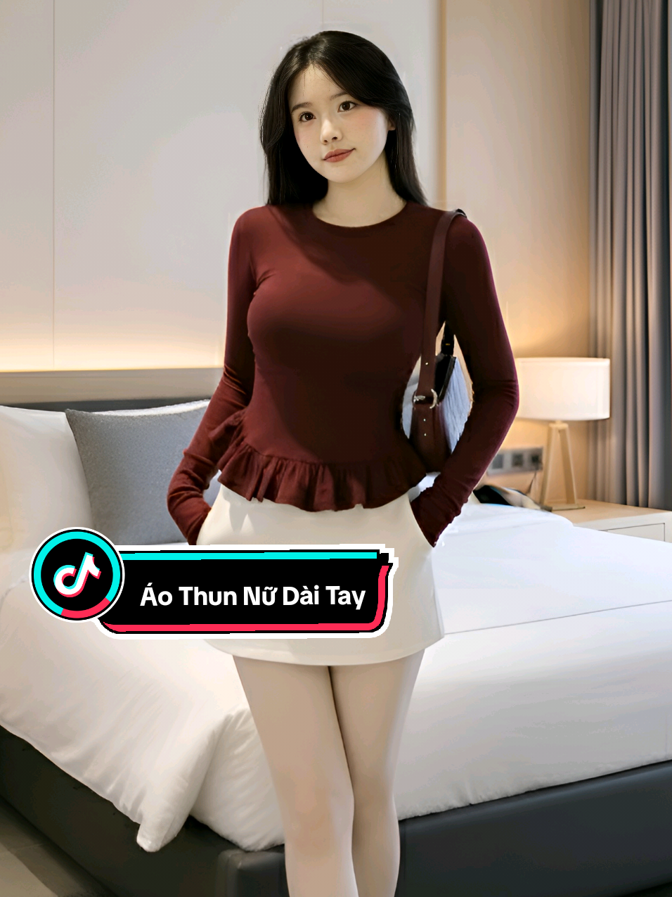 Áo thun dài tay nữ, form ôm Body phối viền bèo xinh xắn, chất Cotton lông mịn #aothunnu #aothundaitay #aothudong #xuhuong #thoitrangnu @Shop Mai Lan 