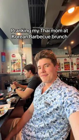 It’s funny cuz she doesn’t drink but she “tried” to at brunch #thai #mom #kbbq #family 