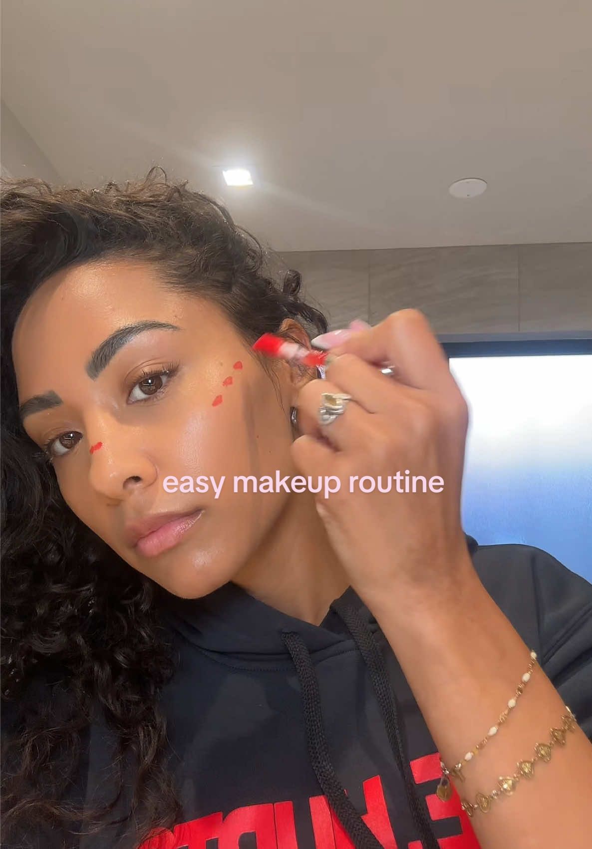 My go to quick no makeup makeup look (: @urban decay primer - @Summer Fridays skin tint (my favorite)- @MERIT Beauty concealer- @Rare Beauty blush- @ONE SIZE BEAUTY setting spray && @Kylie Cosmetics lip liner w/ @rhode skin lip shape over it ! My holy grail #fyp #makeuptutorial #makeup #skincare #makeuptok 
