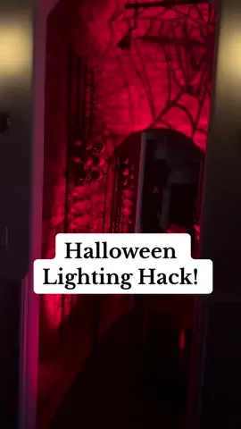 Lighting is everything! Bring the outside holiday lights inside! More creepy vibes to come! #halloween #halloweendecor #halloweendecorations #halloweenideas #halloweenhack 