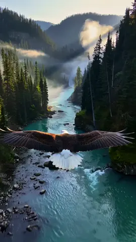a solo flight, peace and tranquility  a time to reflect 😔  #eagle #baldeagle #mountains #river 