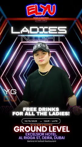Karaoke night + free ladies drink 💃🎤 Vibes on fire with DJ YG on the deck! 🔥 Sing, sip & slay all night at Elyu Al Rigga 🍹✨ #ElyuAlRigga #KaraokeVibes #DJYG #ElyuNights @YGoNthemix 