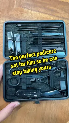 This professional nail clipper kit has so many pieces you can either get the 24 piece set or you can get the 15 piece set in the link below. These are pedicure tools. These are ear pigs you name it. It’s in this kit. It’s easy to pack in your travel bags it’s also easy to put in your work bag so you can always have the convenience of All these great tools #nailtools #MaleClippers #PedicureTools #PedicureKit #MustHaveItems  