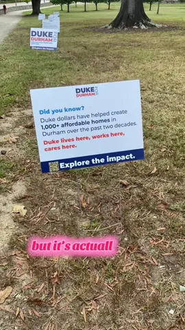 On September 25 the Duke Graduate Students Union marched with @Durham Rising to deliver a petition with 10k signatures calling for Duke to respect Durham workers and invest in our community. Duke didn’t show up to receive the petition— but they did take the time to put up these very nice yard signs. Honestly, we’re blushing 🥰 #durhamrising  #unionstrong  #durhamnc 