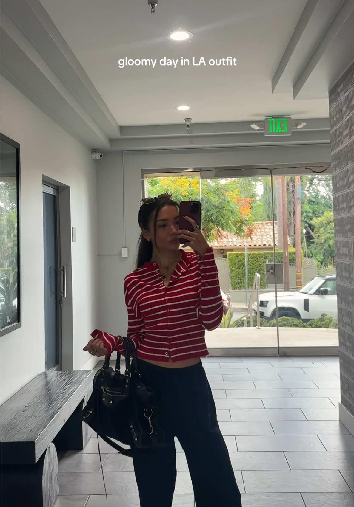 weirdly cold and cloudy today so first time i’m breaking out a sweater #OOTD #outfitinspo #losangeles #fashioninspo @LIONESS @New Balance @Revolve 