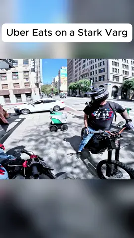 Uber Eats on a Stark Varg #Godfirst #starkvarg #worldsfastestbike #bikelife #rideout            