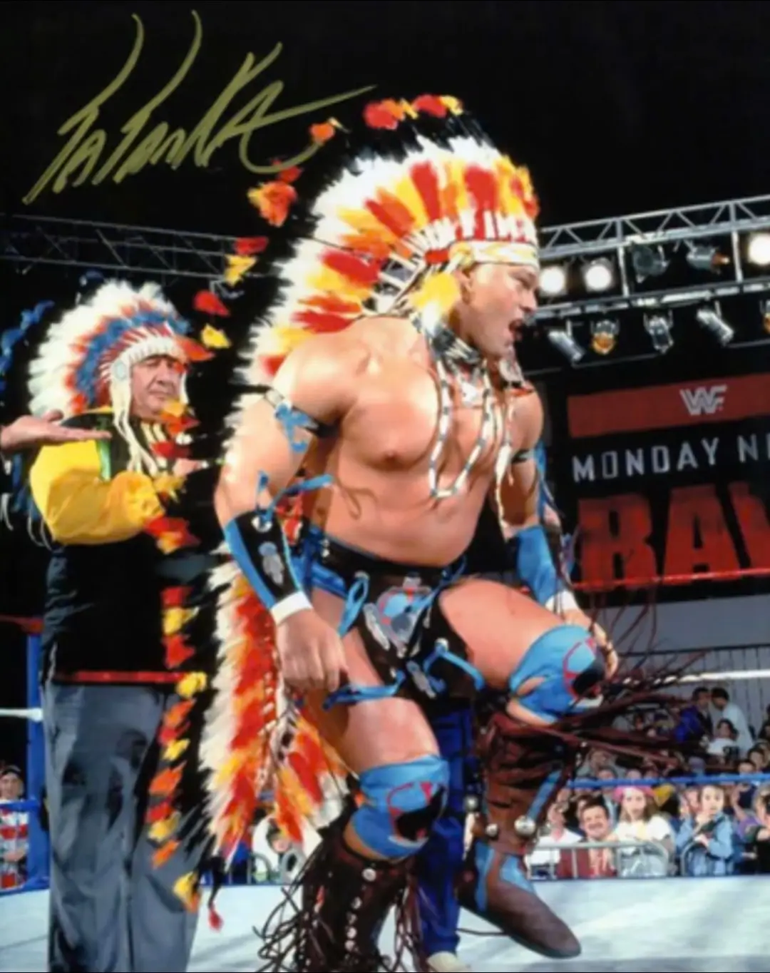 We Just Added a bunch of Authentic Signed #WWE Tatanka Photos on our Website at www.TheWrestlingUniverse.com #tatanka #wrestling 
