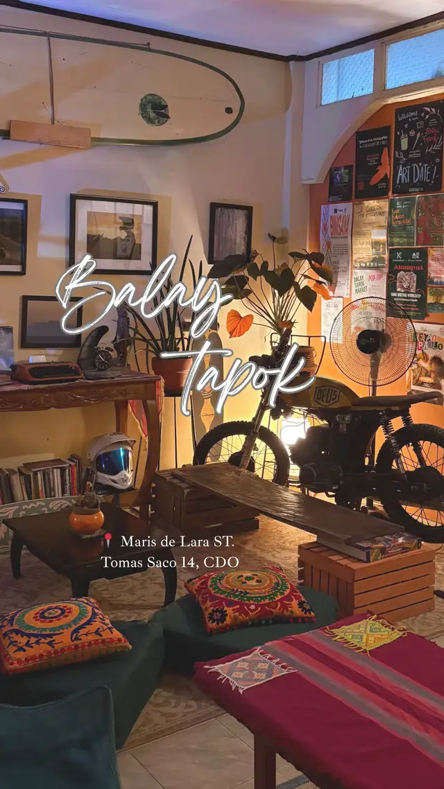 Part 9: Balay Tapok @balaytapokph  🕑 Tues–Sat | 2:00 PM – 10:00 PM 🕔 Sun | 5:00 PM – 10:00 PM 📍 Maris de Lara St., Tomas Saco 14, CDO 🏠 Cozy house vibes that make you feel right at home 🎲 No WiFi — but who needs it when you’ve got board games and good company? 🫶 Perfect spot to unwind, laugh, and make memories with your barkada over comfort food and chill drinks. #sipswithmei #cdocafe #coffeetiktok #balaytapok #fyp 