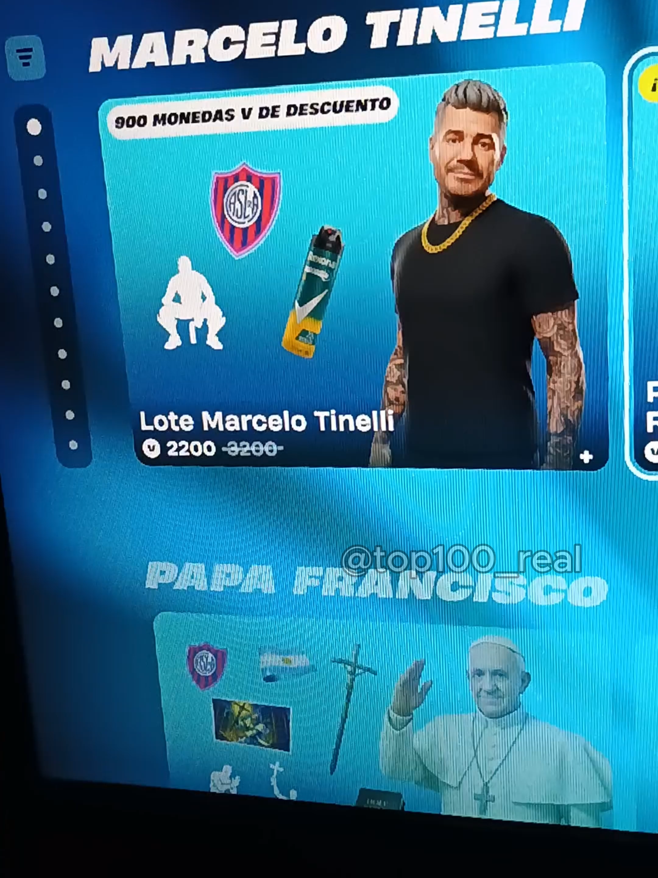 Nueva skin de Tinelli, la van a comprar? #argentina #davooxeneize #lacobra #fortnite #humor #futbolargentino #sanlorenzo