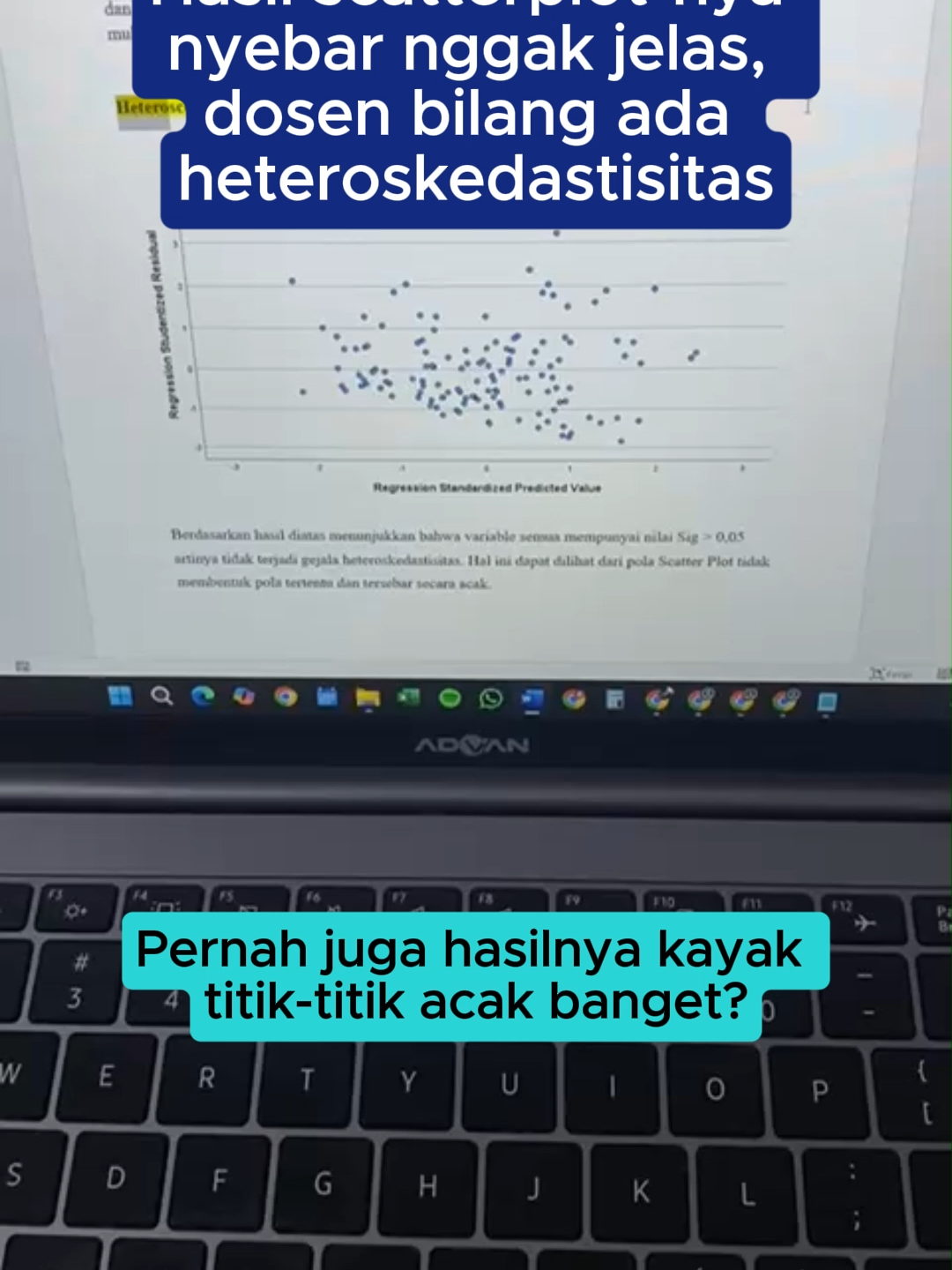 Hasil scatterplotnya nyebar gak jelas? ada heteroskedastisitas? Butuh bantuan olah data SPSS? Komen/DM Sekarang dapat Cek Plagiasi GRATIS! #spssinaja #olahdata #olahdataskripsi #olahdataspss #skripsi #tugasakhir #mahasiswa #mahasiswaakhir #olahdatamurah #olahdatastatistik #spss
