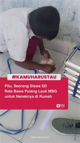 Seorang guru membagikan potret sederhana ketika seorang siswanya yang rela membawa pulang makanan bergizi gratis (MBG) untuk sang nenek di rumah. Disebutkan, jika siswa tersebut bersama 2 saudaranya kini hanya tinggal bersama neneknya, sementara sang ayah telah meninggal dunia, dan ibu sudah pergi meninggalkan sejak kecil. 