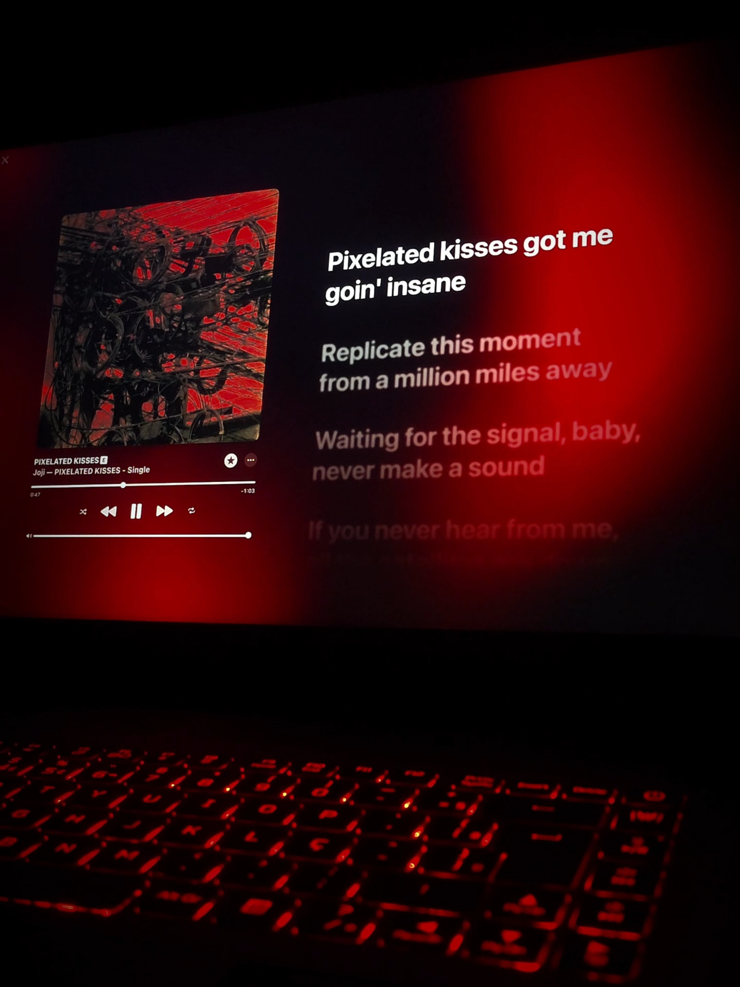 pixelated kisses - joji #fyp #music #lyrics #joji