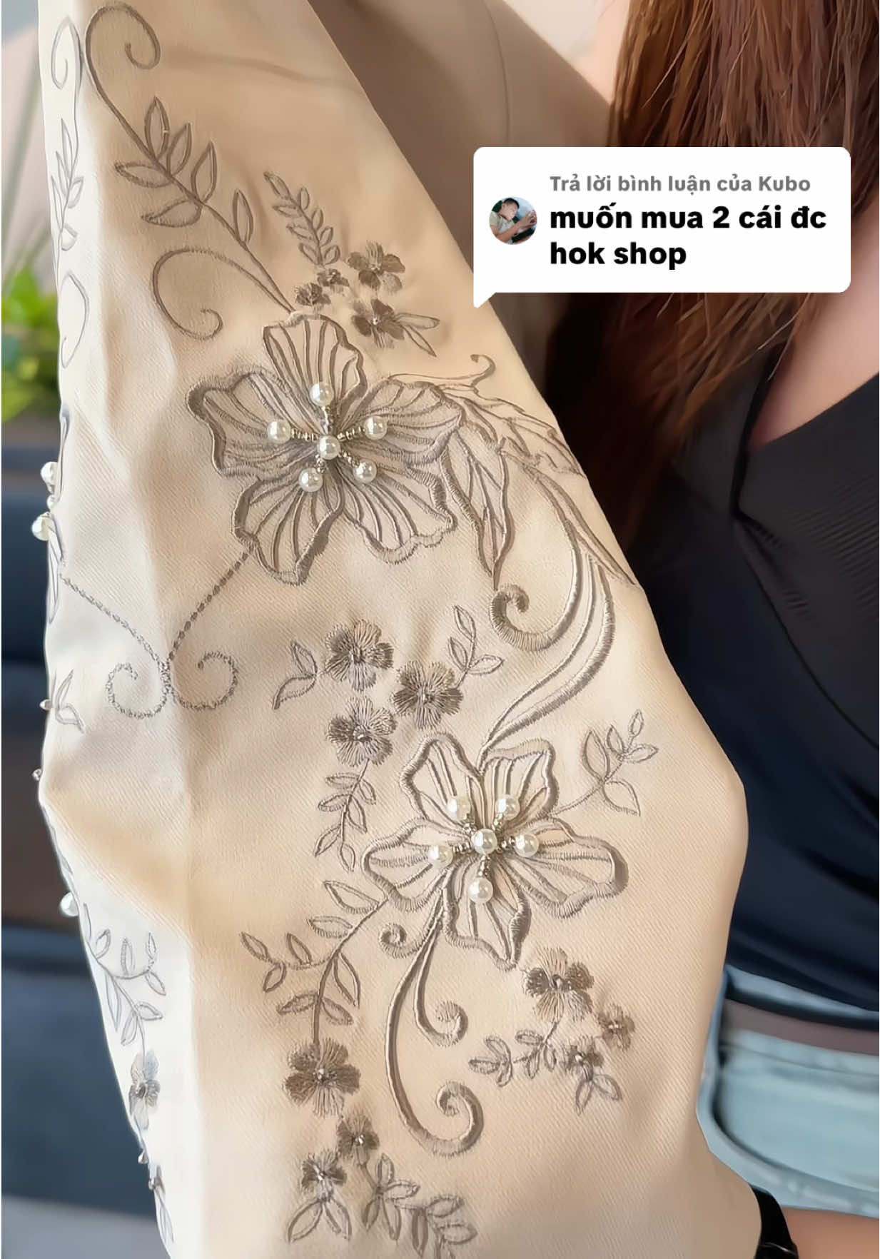 Trả lời @Kubo Đầm Trung Niên thiêu đính kết tinh xảo #memonbo #damtrungnien #qua20thang10 #dotrungnien #thieuhoa 