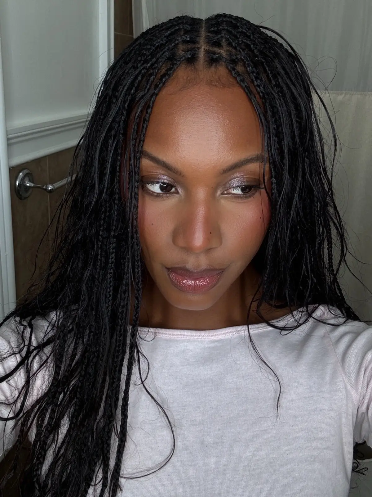 Face of the day👇🏾 -Base: @Westman-Atelier Vital Skin Stick -Concealer: @natashadenona Hy Glam concealer -Bronzer: @Saie Sun Melt Translucent powder: @Laura Mercier & Medium Deep -Brightening Powder: @Pat McGrath Labs Blurring Under Eye Powder “Pink” -Eyes: @Natasha Denona Mini Sculpt Eyeshadow Palette  , @Fenty Beauty Diamond Bomb, @Lancôme Felt Tip Liquid Liner “Syrup Brown” , @ILIA Beauty Limitless Lash Mascara “Before Dawn + After Midnight” -Lip Liner: @Anastasia Beverly Hills Lip Liner in “Malt” & @makeupforever “612” -Lipstick: @RMS Beauty Serum Lipstick “Angela” -Gloss: @EADEM Le Chouchou “Croissant Au Beurre” & @r.e.m. beauty Wicked Poppy Gloss in “Plum Petals” -Blush Cocktail: @Haus Labs “Dragon Fruit Daze” , @rhode skin “Toasted Teddy” + @Patrick Ta Beauty “She’s Blushing”  Top: @Cou Cou Intimates 🩰   #ugccreators #beautyugc  #faceoftheday #blacktiktokcommunity #ugccontentcreator 