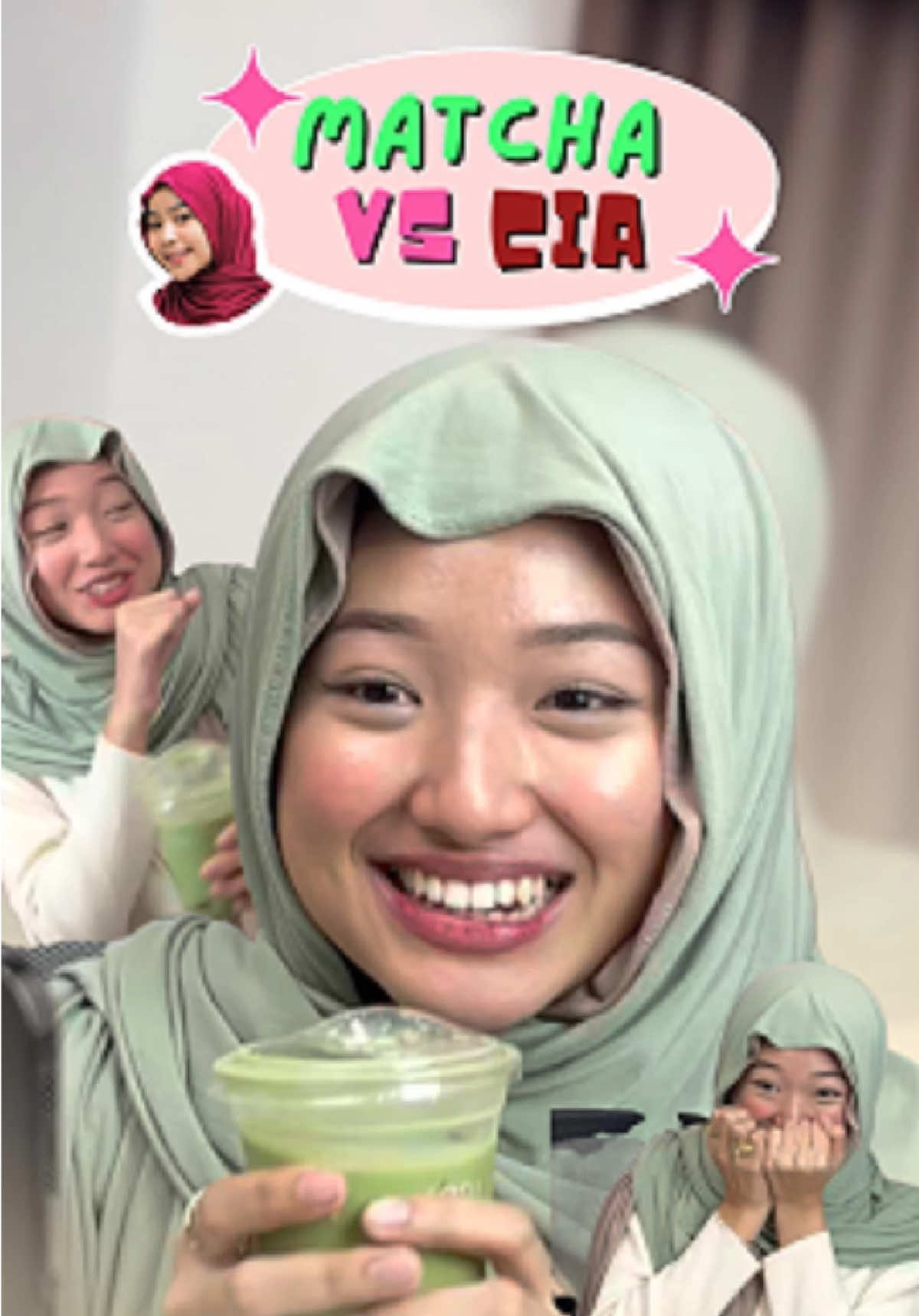 Moment of truth Kak @Cia pertama kali nyoba matca😻 🍵 ekspresi gabisa bohong😭 #sfgiandra 