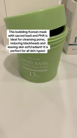 Deep cleansing with the Bubble Holy Basil mask #holybasil #holybasilbubbledeepmask #holybasilmask #koreanskincare #koreanfacemas @P.CALM 