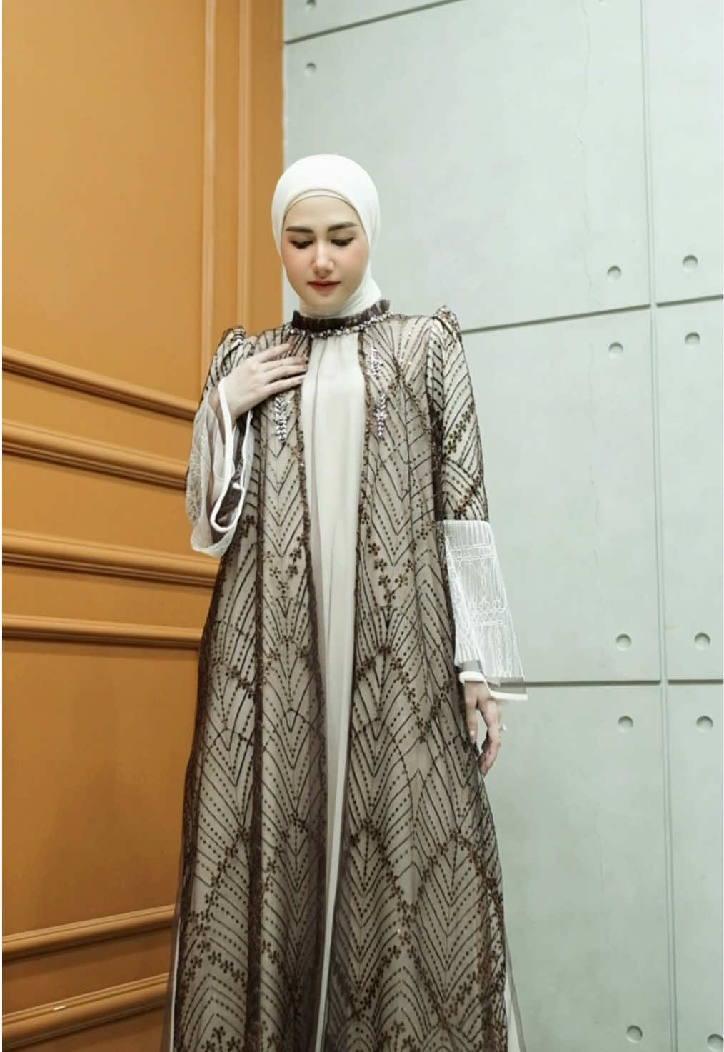 The new Larasya Dress - where timeless elegance meets delicate charm in every detail✨ #aisyalinastore #newdress #gamiskekinian #gamislebaran #gamisstylish 
