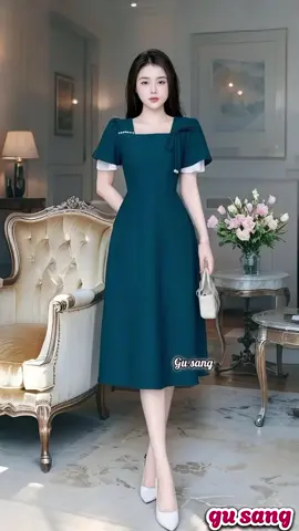 Váy xinh dự tiệc sang chảnh, dáng xòe che khuyết điểm ở bụng... #gusang #vayxoe #vaydutiec #vaythietke #xuhuong 