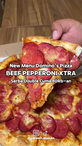 Beef Pepperoni Xtra dari @Domino's Pizza Indonesia Ukurannya gede banget 🫣🫣 Ini toppingnya super melimpah sih, beef dan mozarellanya serba double seroyal ini 🤤🤤 Harganya cuma 88k/pizza !! bisa dibeli di aplikasi dominos's pizza ya 😍 Yuk buruan di order sekarang juga 🥳🥳 #rajanyakenyangoktober #pernahmakan #kuliner #kulinercikarang #dominospizza 