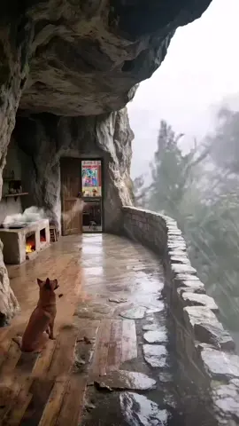 cozy cabin and rain day 🌧️#foryou #fouryoupage #viral_video 