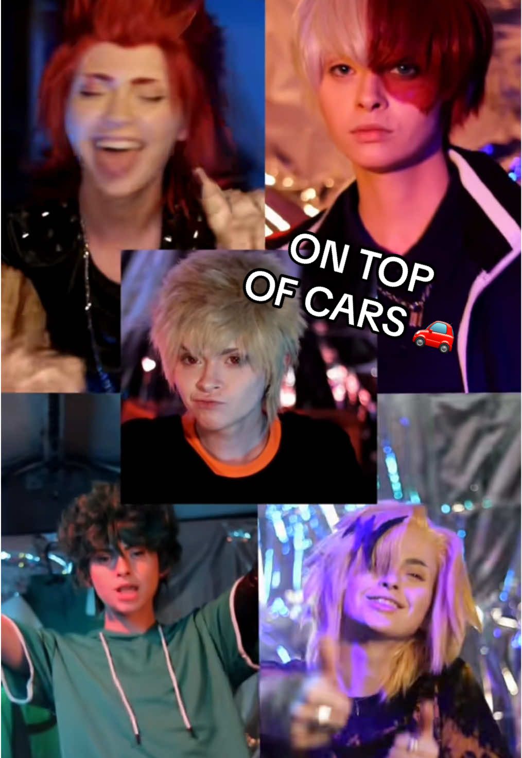 Bakugou wasn’t thrilled about doing tik toks 😂 | BNHA BOYZ ON TOP OF CARS 🚗 | My Hero Academia Cosplays #bakugoukatsuki #izukumidoriya #mhacosplay  #denkikaminari #onthisday 