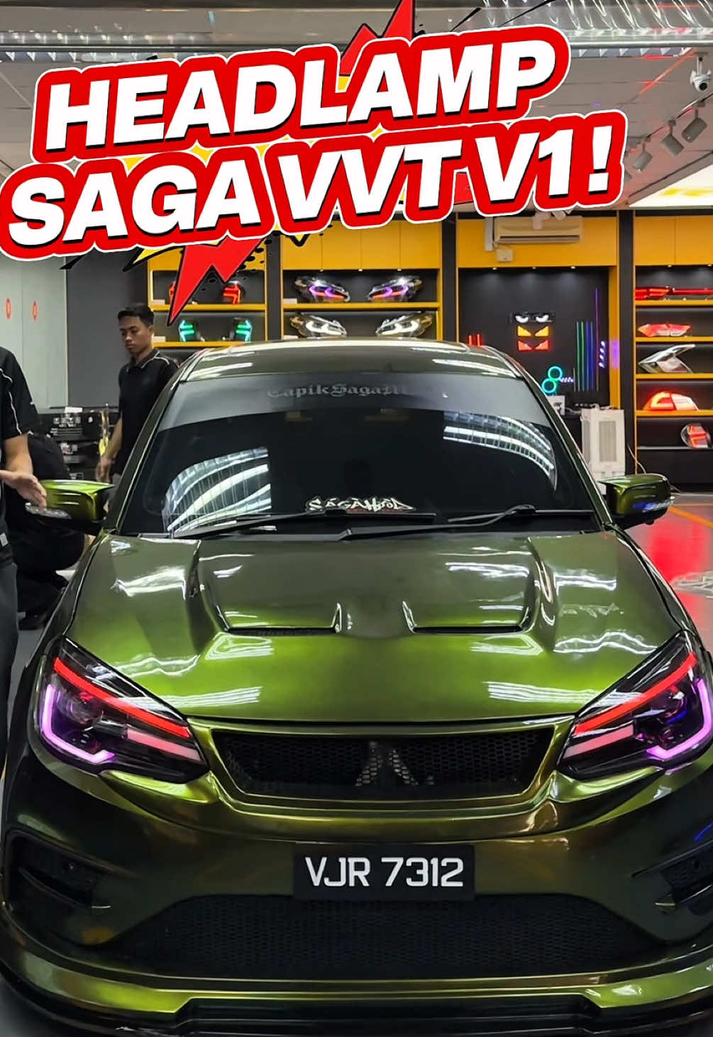Replying to @Batman26 sudah siap boss 👍🏻 . So Gais !! Tnggu apa lagi ? takkan tengok je ? Kene cuba pasang 🤣 @caraccessories_omg  . #capiksagamafia #sagavvtmodified #sagavvtmalaysia #headlampsagavvt 