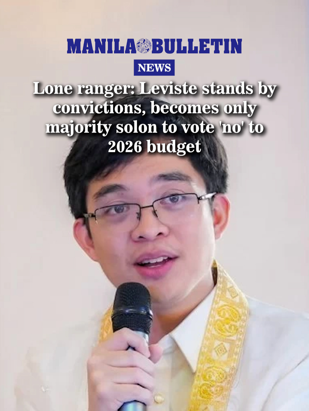 Batangas 1st district Rep. Leandro Legarda Leviste turned heads and dropped jaws recently by being the lone member of the 200-plus House majority bloc to reject the third reading passage of the P6.793-trillion national budget for 2026. (Video courtesy of House of Representatives) #MBNews #ManilaBulletin #News #NewsPH