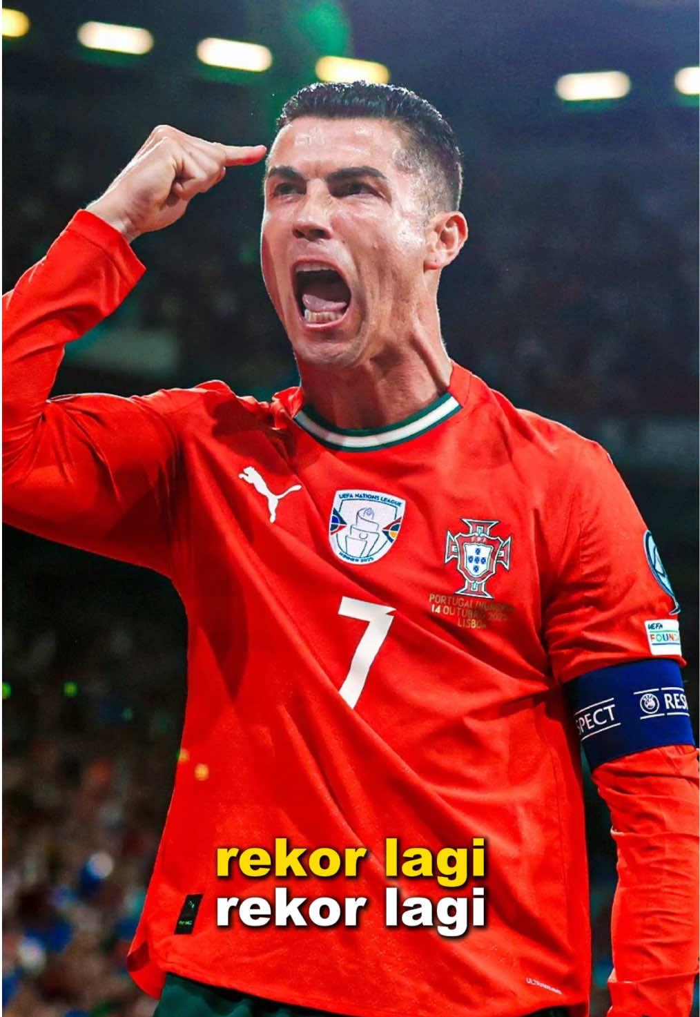 Rekor kembali tercipta saat Cristiano Ronaldo cetak 2 gol ke gawang Hungaria #portugal #ronaldo #cristiano #cr7