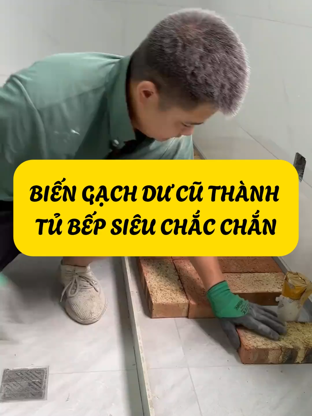 Biến Gạch Dư Cũ Thành Tủ Bếp Siêu Chắc Chắn  #kinhcanreview #nhadep  #xaynha #xaydung #trangtrinha