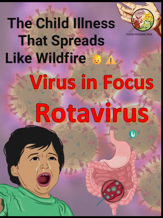 🦠💦 Viruses in Focus: Rotavirus – The Child Illness That Spreads Like Wildfire 👶⚠️ Rotavirus is one of the leading causes of severe diarrhea in babies and young children around the world. This highly contagious virus spreads through contaminated hands, surfaces, food, and water, especially in daycare centers, schools, and homes where hygiene can be difficult to maintain. Symptoms appear within 1–3 days of infection and include watery diarrhea 💦, vomiting 🤮, fever 🌡️, stomach cramps 🤕, and dehydration, which can be life-threatening for infants. Most children recover within a few days, but some need hospital care to replace lost fluids. 🧼 Prevention is key: Wash hands often, disinfect toys and surfaces, avoid preparing food when sick, and ensure children receive the Rotavirus vaccine 💉 — the best protection against serious illness. Rotavirus thrives in cooler months and spreads easily, even in clean environments. ⚠️ Key takeaway: Good hygiene, safe food handling, and vaccination protect children and stop Rotavirus in its tracks! 💪 #Rotavirus, #ChildIllness, #FoodSafety, #FoodborneVirus, #HygieneMatters, #Handwashing, #SafeCooking, #InfectionPrevention, #HealthAwareness, #PublicHealth, #VirusAwareness, #FoodHygiene, #StaySafe, #ParentingTips, #KidsHealth, #DiarrheaPrevention, #CleanHands, #KitchenSafety, #LearnOnTikTok, #Education, #UAEHealth, #SaudiHealth, #EgyptHealth, #QatarHealth, #MiddleEastAwareness, #GCCHealth, #StaySafeMiddleEast