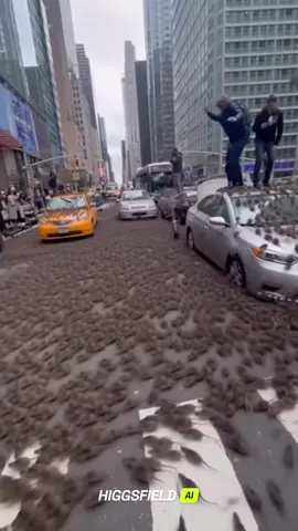 Millions of rats invade the city — total chaos downtown An unbelievable scene: millions of rats flooded the central streets, covering every corner. People are screaming, running, filming — the city looks like a horror movie come to life. #city #ai #fail #what #rats          