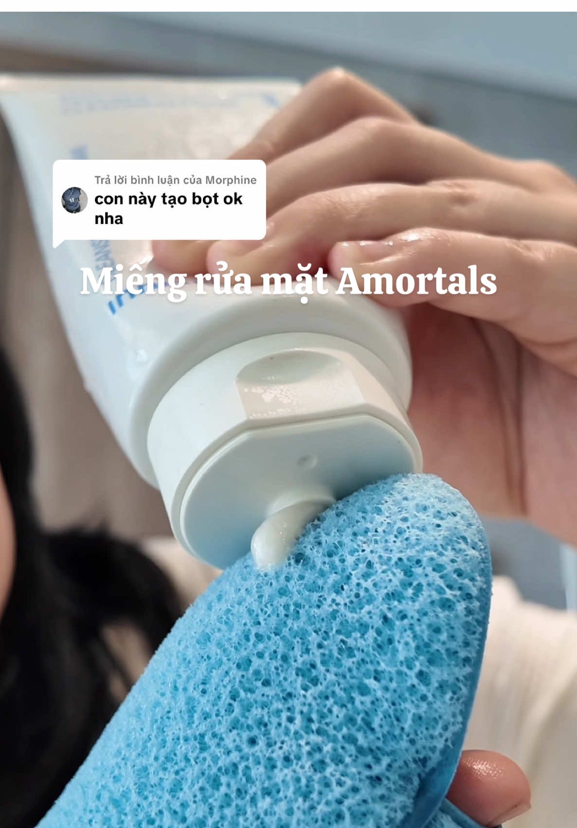 Trả lời @Morphine mấy bà thử tạo bọt kiểu này nha ^^ sau thời gian xài tui thấy k cần xài mỗi ngày nhé, vì nó như tẩy da vật lý, 2-3 lần/ tuần là oke nè #miengruamat #bongmutruamat #botbienruamat #amortals #goclamdep 