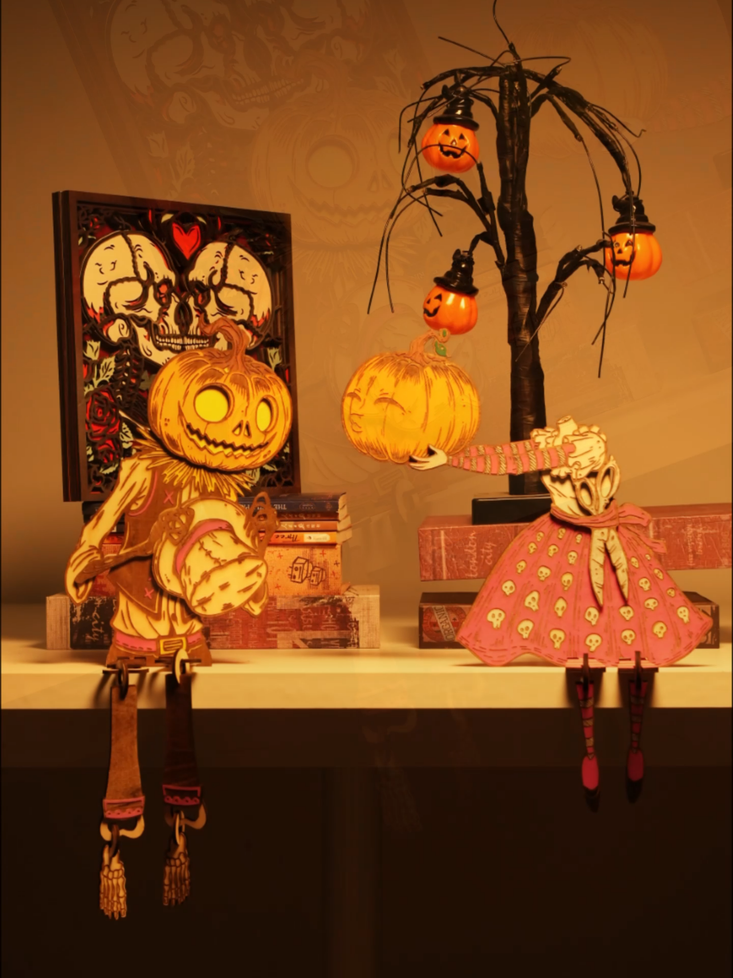 Halloween Wooden DIY Desktop Decor - By Sculpfun S70 Max #sculpfunlaser #laserengraver #desktoplaser #viral #DIY #portable #sculpfun #uvlaser #3dprinting #smallbusinesstiktok #metal #glassart #acrylic #foryoupage #crystalengraving #sculpfunc1 #sculpfunc1mini #minilaserengraver #leather #copper #halloween