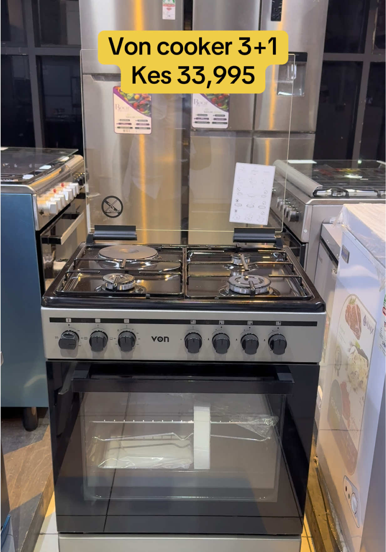 Von cooker 3 gas + 1 electric plate Electric oven  #von #questappliances #foryoupage #fyppppppppppppppppppppppp #cooker 