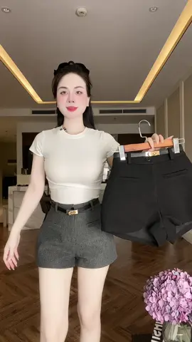 Quần Short Dạ Kèm Đai 2 Lớp Fo