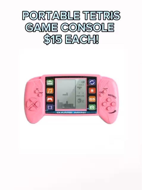 Portable Tetris Game Console - INSTOCK! $15 Each! Enjoy hours of classic fun with this handheld Tetris game console — perfect for kids and adults alike! Compact, lightweight, and great for travel or on-the-go entertainment. Size: 17 × 9.5cm Power: 3.7V • Baterry Operated • Baterry type: AA Batteries ( Batteries included ) Colours available: Blue, Pink and Yellow FREE DELIVERY NATIONWIDE for purchases of $30 and above from us. Message us at +673 8623969 to get yours now! ✉#Brunei #bruneifyp #fypbrunei #bruneitiktok #FYP #brunei #fyp