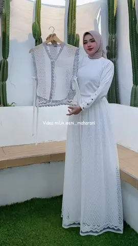 Rekomendasi outfit lebaran warna putih elegant model baru trend 2026 #gamislebaranterbaru2026 #onesetlebaran 