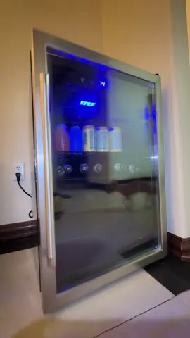 - ##Compact & Versatile##: Fits perfectly in small spaces like playrooms and offices, with a capacity to hold up to 120 12-oz cans. - ##Easy Temperature Control##: Features an upgraded electronic touchscreen for precise temperature adjustment, from 40u00b0F to 61u00b0F. - ##Reversible Door Design##: Innovative reversible door feature allows the door to open from either side, accommodating different user preferences. - ##Adjustable Interior##: Includes a removable shelf and adjustable feet to customize the interior space for optimal organization and accessibility. - ##Quiet Operation##: Operates quietly at less than 38 dB, ensuring a noise-free environment. - # LED Lighting##: Equipped with soft LED lights under the touchscreen to enhance visibility of contents, especially in low-light conditions.   