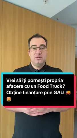 Dacă vrei să îți deschizi o afacere mobilă în domeniul alimentar, finanțarea prin GAL poate fi exact ceea ce ai nevoie! ✅ Nu ai nevoie de o documentație stufoasă, iar pașii sunt simpli: 👉 Înființează un PFA sau o firmă într-una din comunele din GAL-ul ales. 👉 Dovedește că deții un teren (proprietate sau comodat) – nu trebuie să îți înregistrezi un punct de lucru. 👉 După aprobare, îți poți desfășura activitatea nu doar în comuna respectivă, ci și la târguri, festivaluri și evenimente, maximizând veniturile. 👉 Food truck-urile vin complet echipate, gata de lucru – fără bătăi de cap cu furnizorii! Dacă te gândești serios să accesezi această finanțare,  📞 sună-mă la numărul de telefon din profil sau din primul comentariu și hai să punem afacerea ta pe roate! 🚀 #FoodTruckRomania #FinantareGAL #AfaceriLaTara #Antreprenoriat #StartUpFoodTruck
