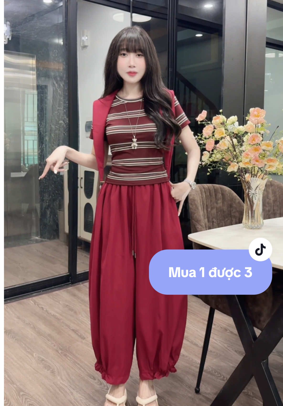 Mua set này về các bà khỏi lo mix đồ mà vẫn coa set chất có điểm nhấn nha , xinh lắm í #set3mon #setaoquan #setnu #sethottrend #xh 