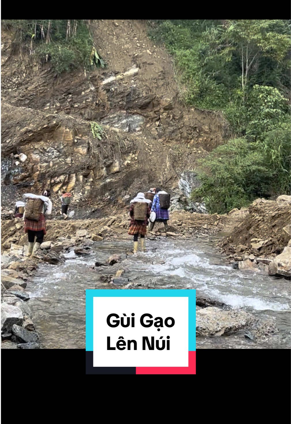 Sau khi nhận gạo bà con phải đi bộ 3 tiếng gùi 20-30 kg lên bản để sinh sống gkhawcs phục sau bão #thiennguyenbanem #giangpangsungdo 
