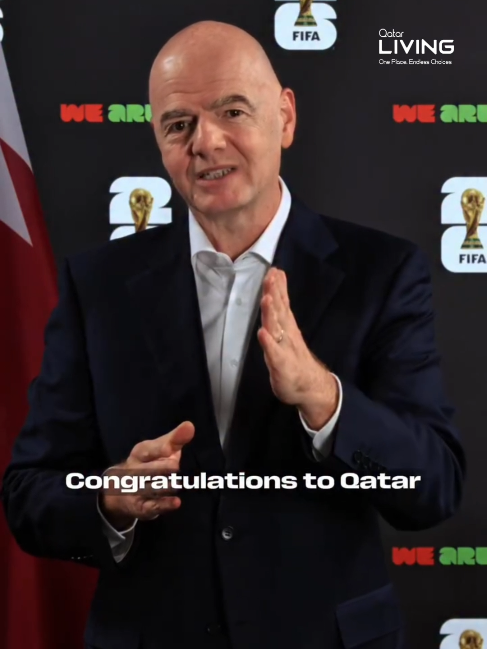 President of FIFA, Gianni Infantino, congratulates the Qatar football team on qualifying for World Cup 2026🎉🫶🏽 #QatarLiving #FIFA #Football #WorldCup2026 #President 