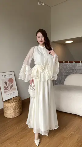 Trắng tinh khôi, nhẹ như mây – chạm vào là thấy dịu dàng #SV379 #lanadesignvn #thoitrangtiktok #thoitrang 