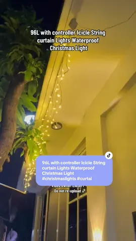 96L with controller Icicle String curtain Lights Waterproof Christmas Light #christmaslights #curtainlights #stringlights #outdoorstringlights #light 