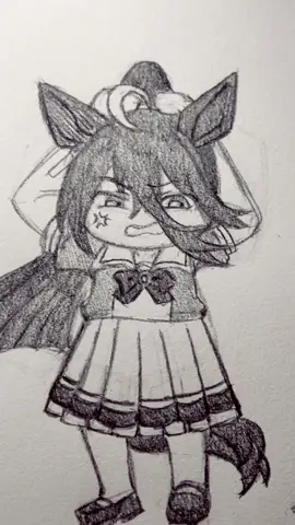 Like Tachyon said “Alright, hop to it! Hurry up and make me food.” Y’all would end up being her private chef. #umamusumeprettyderby #agnestachyon #manhattancafe #traditionalart 